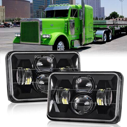 4x6 In H6545 LED Headlights DOT Approved 4PCS White High Low Beam Rectangle H4668 H4656 H4651 H4652 H4666 H4642 Headlight for Chevrolet Ford Probe Kenworth T800 W900 Peterbilt Oldsmobile in Saudi Arabia