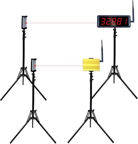 مؤقت ليزر لاسلكي للسباقات، مؤقت ليزر للمسار 40 60 ياردة، نظام مؤقت للسباق بالليزر، مؤقت تشغيل مؤقت للسباق وساعة توقيت للتمرين السريع (حامل مرتفع) in Kuwait