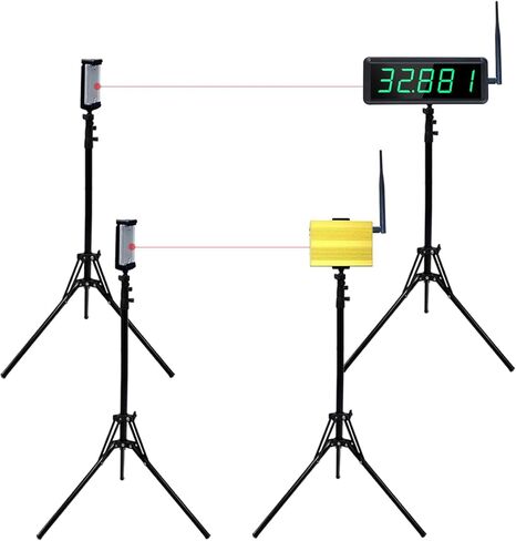 Wireless Laser Timer for Sprints, Laser Timer for Track 40 60 Yard Dash, Laser Sprint Timer System, Running Timer Racing Timer Race Clock Stopwatch for Speed Tranning(High Stand) in Kuwait
