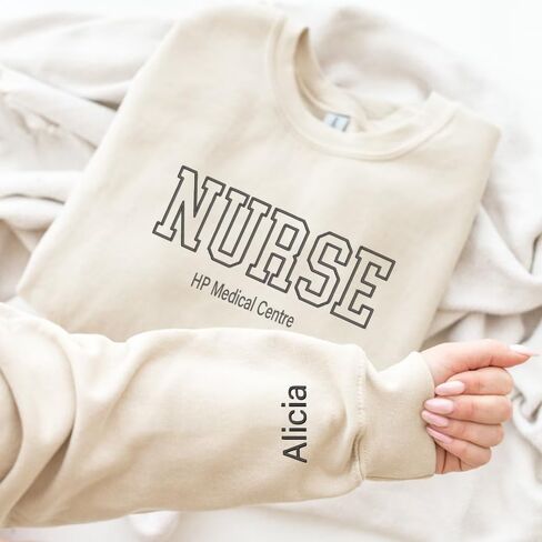 GODMERCH Custom Embroidered Nurse Sweatshirts, Custom Sweatshirt Design Your Own, Nurse Sweatshirts For Women, Nursing Sweatshirt, Gift Ideas For Nurses, Nurse Gifts For Women, Gifts For Nurses Day in Kuwait