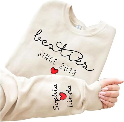 IZI POD Personalized Besties Shirt, Custom Gift for Sister Women Best Friend Sweatshirts, Besties Shirt, Gift For Birthday in Kuwait