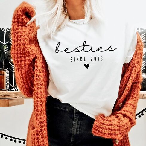 IZI POD Personalized Besties Shirt, Custom Gift for Sister Women Best Friend Sweatshirts, Besties Shirt, Gift For Birthday in Saudi Arabia
