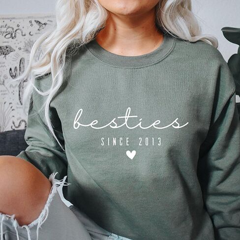 IZI POD Personalized Besties Shirt, Custom Gift for Sister Women Best Friend Sweatshirts, Besties Shirt, Gift For Birthday in Saudi Arabia
