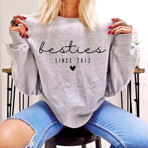 IZI POD Personalized Besties Shirt, Custom Gift for Sister Women Best Friend Sweatshirts, Besties Shirt, Gift For Birthday in Saudi Arabia