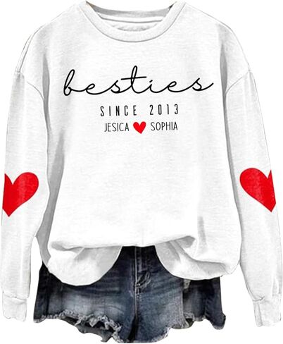 IZI POD Personalized Besties Shirt, Custom Gift for Sister Women Best Friend Sweatshirts, Besties Shirt, Gift For Birthday in Saudi Arabia