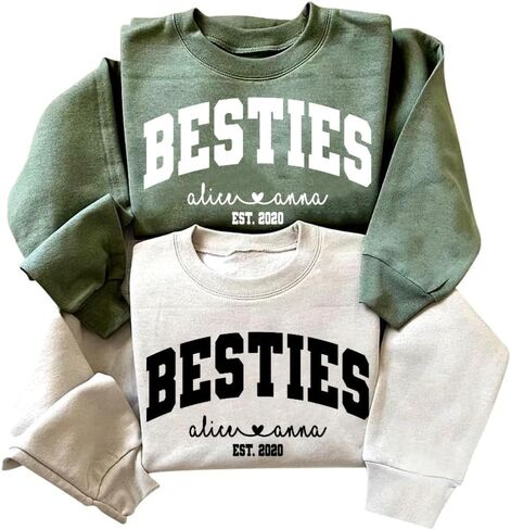 IZI POD Personalized Besties Shirt, Custom Gift for Sister Women Best Friend Sweatshirts, Besties Shirt, Gift For Birthday in Saudi Arabia