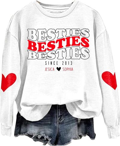 IZI POD Personalized Besties Shirt, Custom Gift for Sister Women Best Friend Sweatshirts, Besties Shirt, Gift For Birthday in Saudi Arabia