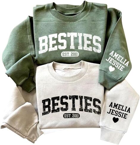 IZI POD Personalized Besties Shirt, Custom Gift for Sister Women Best Friend Sweatshirts, Besties Shirt, Gift For Birthday in Saudi Arabia