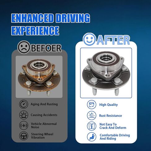 2PCS 513288 Front/Rear Wheel Bearing Hub Assembly 5 Lugs w/ABS Compatible with Chevy Impala Malibu Equinox GMC Terrain Buick Allure Lacrosse Regal Cadillac XTS CTS Saab 9-5 in Kuwait