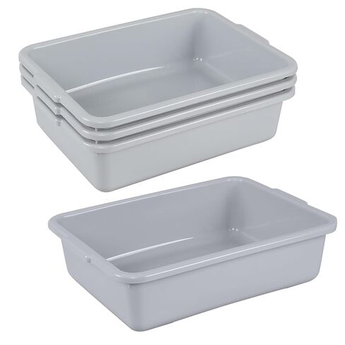 4-Pack 13 L Commercial Bus Tub, Plastic Utility Bus Box, Grey in Kuwait