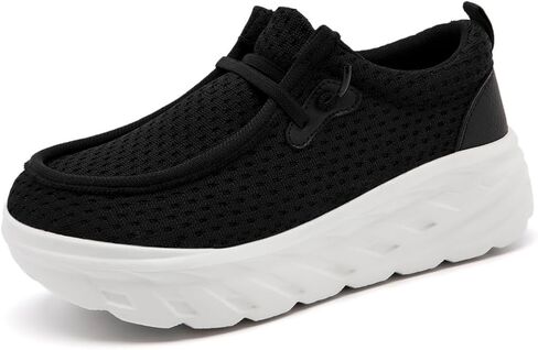 Women's Thick Soled Walking Shoes Slip On Height Increasing Sneakers Wide Comfortable Lightweight Breathable Work Outside in Kuwait