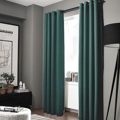 Gorgeous Home Linen (AAA) K92 Set Solid Window Curtain Panel Bronze Grommet 3 Layered Foam Lined Backing 100% Thermal Blackout 220 GSM Treatment. 84" (Lime Green) in Saudi Arabia