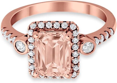 Blue Apple Co. Halo Emerald Cut Wedding Engagement Bridal Promise Ring 925 Sterling Silver Chooe Color in Saudi Arabia