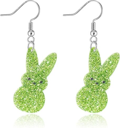 Easter Earrings for Women Glitter Bunny Drop Earrings Cute Colorful Acrylic Rabbit Dangle Earrings For Happy Easter Day Jewelry in Saudi Arabia