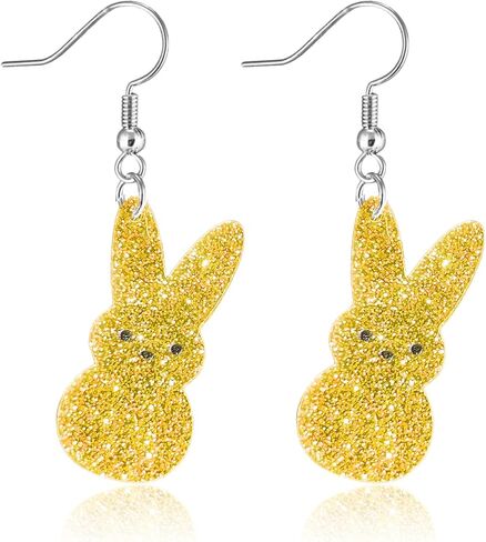 Easter Earrings for Women Glitter Bunny Drop Earrings Cute Colorful Acrylic Rabbit Dangle Earrings For Happy Easter Day Jewelry in Saudi Arabia