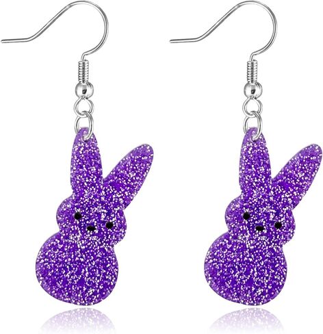 Easter Earrings for Women Glitter Bunny Drop Earrings Cute Colorful Acrylic Rabbit Dangle Earrings For Happy Easter Day Jewelry in Saudi Arabia
