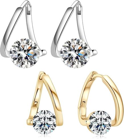 Halolux Lymphatic Germanium Earrings for Women, 2 Pairs Dainty CZ Zircon Acupressure Earrings for Lymphvity Drainage Support Hypoallergenic Ear Jewelry Gift in Saudi Arabia