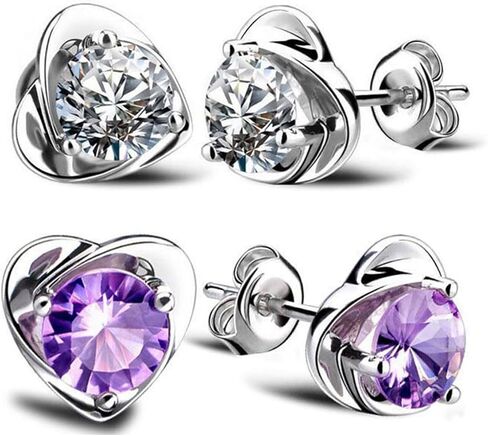 Halolux Lymphatic Germanium Earrings for Women, 2 Pairs Dainty CZ Zircon Acupressure Earrings for Lymphvity Drainage Support Hypoallergenic Ear Jewelry Gift in Saudi Arabia