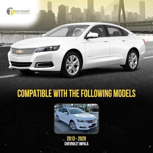Trim Illusion Patented Tech ABS460 Tape On Chrome Grille Overlay Insert Trim Compatible with 13-20 Chevrolet Impala - 1 Piece in Saudi Arabia