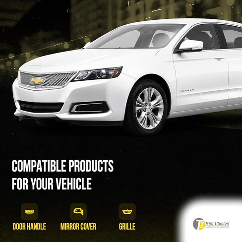 Trim Illusion Patented Tech ABS460 Tape On Chrome Grille Overlay Insert Trim Compatible with 13-20 Chevrolet Impala - 1 Piece in Saudi Arabia