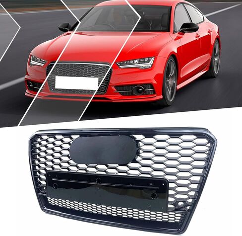 Front Grill Grille Compatible with 2013 2014 2015 Audi A7 S7 Upper Bumper RS7 Style Front Honeycomb Mesh in Saudi Arabia