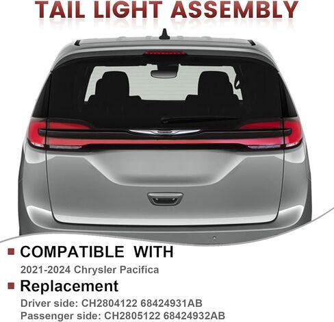 Tail lights Assembly Compatible with 2021-2024 Chrysler Pacifica OE Style Left Rear Light Taillights Replacement for CH2804122 68424931AB in Saudi Arabia