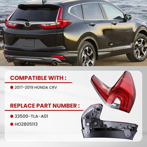 Tail Light Assembly Compatible With 2017 2018 2019 Honda CR-V LED Outer Rear Tail Lamp 33500TLAA01 HO2805113 (Passanger Side (Right)) in Saudi Arabia
