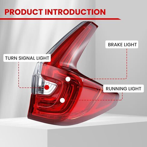 Tail Light Assembly Compatible With 2017 2018 2019 Honda CR-V LED Outer Rear Tail Lamp 33500TLAA01 HO2805113 (Passanger Side (Right)) in Saudi Arabia
