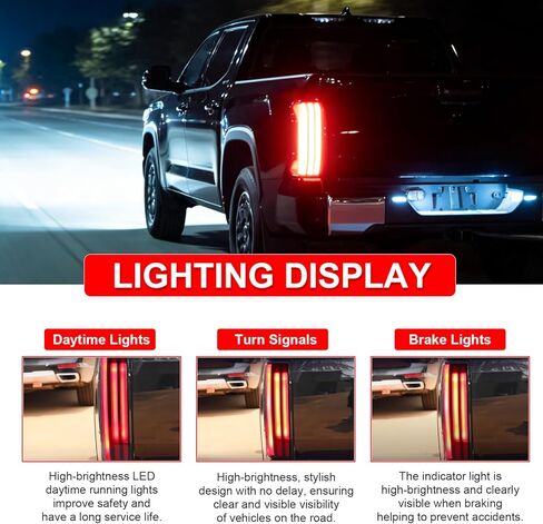 81560-0C200 New Upgrade Left LED Tail Light Rear Lamp Assembly 5 Pins Sequential Pattern Compatible with 2022 2023 2024 2025 Toyota Tundra Replace 81560-0C200 in Kuwait