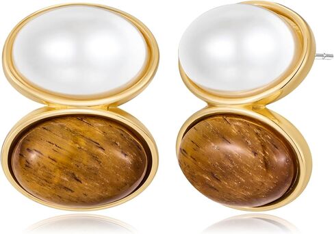 Long Pearl Dangle Earrings for Women Statement Gold Ball Teardrop Pearl Drop Earrings Chunky Gold Earrings in Kuwait