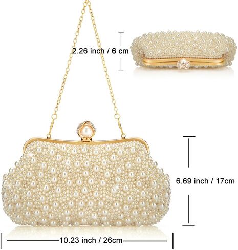 Evening Bag,Veyiina Nero Women's Clutches & Evening Handbags Pearl Bags for Wedding Party Date Clutch Purse,Women's Shoulder Handbags in Saudi Arabia