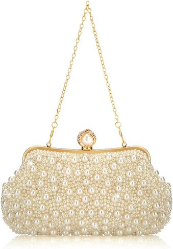 Evening Bag,Veyiina Nero Women's Clutches & Evening Handbags Pearl Bags for Wedding Party Date Clutch Purse,Women's Shoulder Handbags in Saudi Arabia