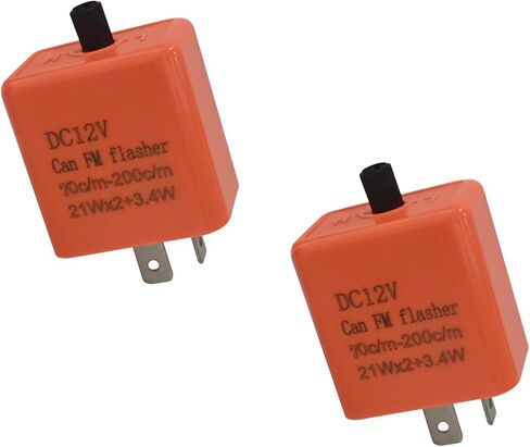 2PCS LED Flasher Relay 12V Flasher Relay for LED Turn Signal 2 Pin Adjustable Motorcycle Turn Signal Switch, Universal Repairing Blinker Relays for Motorcycles Electric Bicycle Dirt-Bike(Black) in Kuwait