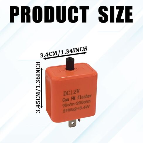 2PCS LED Flasher Relay 12V Flasher Relay for LED Turn Signal 2 Pin Adjustable Motorcycle Turn Signal Switch, Universal Repairing Blinker Relays for Motorcycles Electric Bicycle Dirt-Bike(Black) in Kuwait