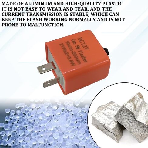 2PCS LED Flasher Relay 12V Flasher Relay for LED Turn Signal 2 Pin Adjustable Motorcycle Turn Signal Switch, Universal Repairing Blinker Relays for Motorcycles Electric Bicycle Dirt-Bike(Black) in Kuwait