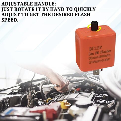 2PCS LED Flasher Relay 12V Flasher Relay for LED Turn Signal 2 Pin Adjustable Motorcycle Turn Signal Switch, Universal Repairing Blinker Relays for Motorcycles Electric Bicycle Dirt-Bike(Black) in Kuwait