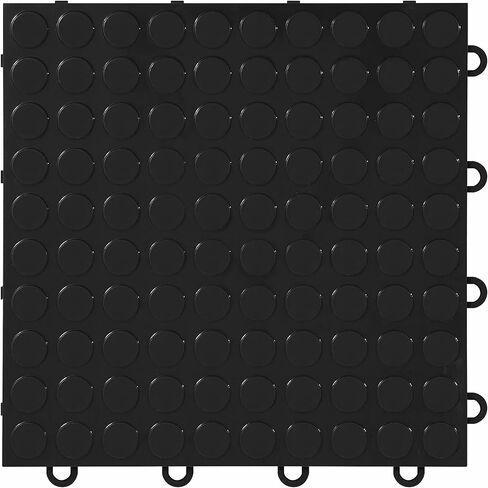 FlooringInc's Nitro 12"x12" Snap-Together Garage Flooring Tiles, Non-Slip Interlocking Plastic Garage Floor Mat, Garage Organization & Garage Storage, Coin Pattern, Gunmetal, 52 Tiles, 52 Sq/Ft in Kuwait