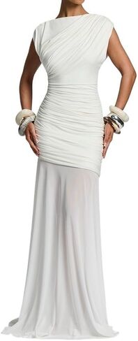 HENGEN 2025 Autumn New Pleated Women's Sleeveless Long Dress, Fashionable and Sexy Hip Hugging Dress in Kuwait