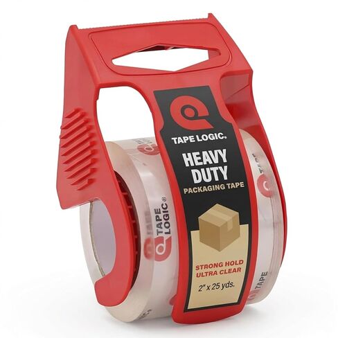 Tape Logic Heavy Duty 2in x 25yd Clear Packaging Tape with Dispenser (6-Pack), Strong Clear Packing Tape Roll Ideal for Shipping & Moving Boxes in Kuwait