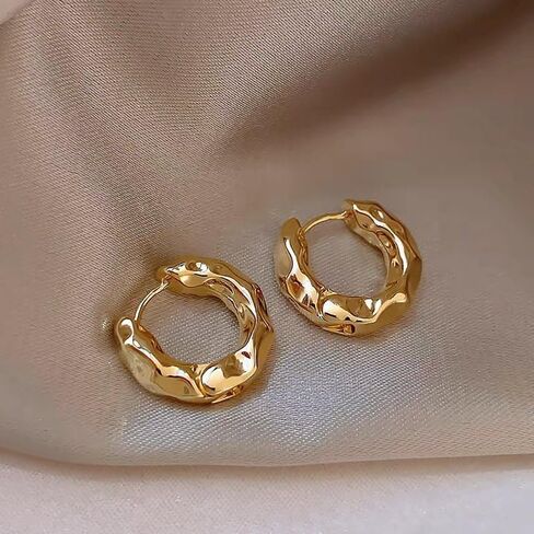 Chunky Gold Silver Earrings for Women,14K Gold/Silver Plated Statement Geometric Dangle Drop Earrings,Hypoallergenic Fashion Jewelry,Giftfashion accessories in Saudi Arabia