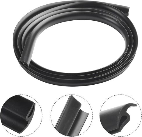 Universal Car Front Windshield Plate Sealing Strip Sunroof Weatherstrip Rubber 2M Black H-shaped Auto Seal Accessories in Kuwait