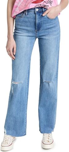 [BLANKNYC] Womens Five Pocket Wide Leg Jean with Rips at Knee, Fashionable & Stylish Pants in Kuwait