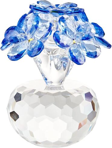 Blue Crystal Flower Figurine Forget Me Not Crystal Decoration Gifts for Mom Wife Handmade Glass Flower Figurine for Home Office Tabletop Collectibles in Kuwait