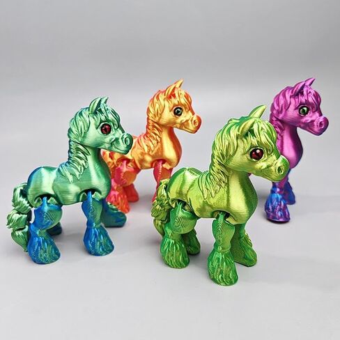 1PC 3D Printed Horse Mini 3D Printed Animal Simulated Statue Horse Flexible Movable Joints for Home Office Decor Accessories Random Color in Saudi Arabia