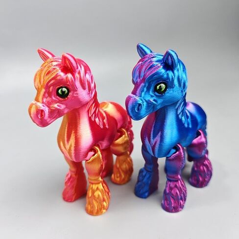 1PC 3D Printed Horse Mini 3D Printed Animal Simulated Statue Horse Flexible Movable Joints for Home Office Decor Accessories Random Color in Saudi Arabia