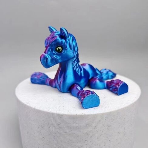 1PC 3D Printed Horse Mini 3D Printed Animal Simulated Statue Horse Flexible Movable Joints for Home Office Decor Accessories Random Color in Saudi Arabia