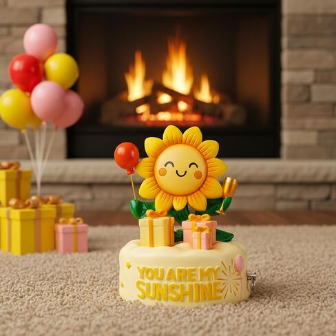 Bowu You are My Sunshine Music Box Decor – Sunflower Figurine with Wind up, Collectible Gift for Mom, Daughter, Girlfriend, Desk & Home Ornament in Kuwait