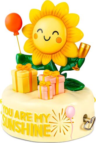 Bowu You are My Sunshine Music Box Decor – Sunflower Figurine with Wind up, Collectible Gift for Mom, Daughter, Girlfriend, Desk & Home Ornament in Kuwait