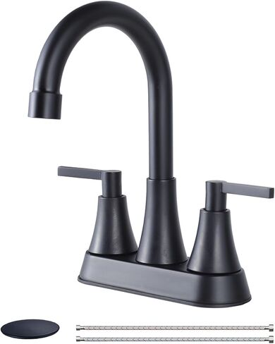 صنبور الحمام Vccucine بالنيكل المصقول ، 2 مقبض الحمام صنبور ، مراكب 4 بوصات صنبور بالوعة الحمام ، 360 ° Spout Spout Bath RV Varucet in Kuwait