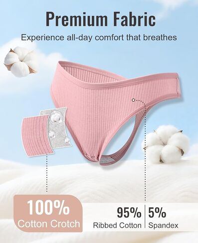 سراويل داخلية قطنية للنساء من Sunm Boutique، ملابس داخلية نسائية مثيرة منخفضة الارتفاع، سراويل داخلية قطنية مضلعة لا تظهر للسيدات in Kuwait